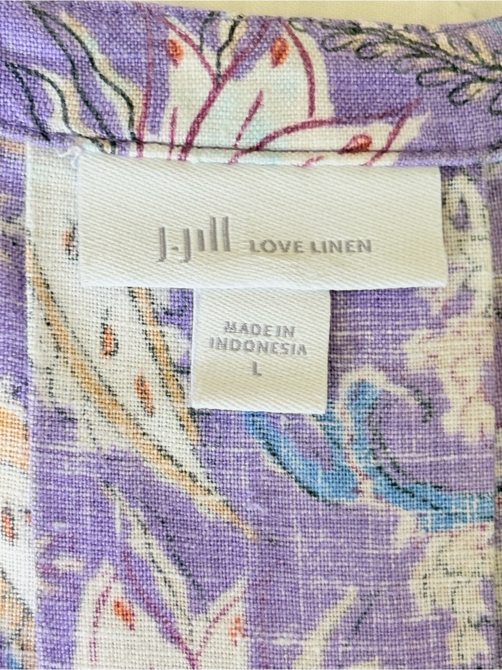 JJill Love Linen Purple Print Sleeveless Dress - Picture 6 of 8
